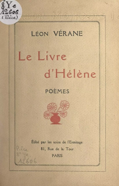 Le livre d'Hélène - Léon Vérane - FeniXX réédition numérique