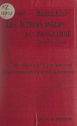 Les auteurs anglais du programme : Ouida, Longfellow, Wordsworth, Scott, Keats, Moore, Tennyson