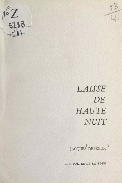 Laisse de haute nuit - Jacques Depreux - FeniXX réédition numérique