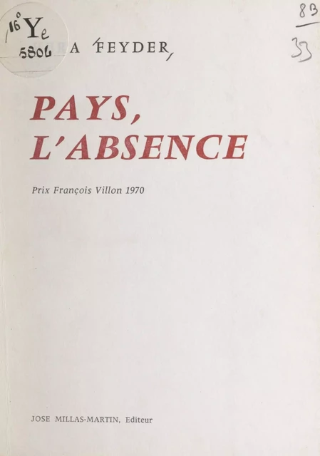 Pays, l'absence - Vera Feyder - FeniXX réédition numérique