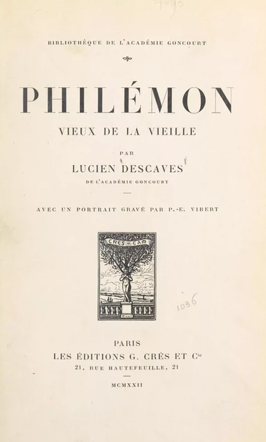 Philémon, vieux de la Vieille - Lucien Descaves - FeniXX réédition numérique