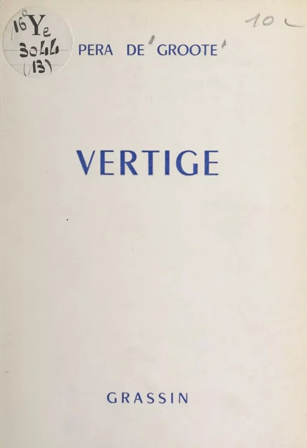 Vertige - Péra de Groote - FeniXX réédition numérique