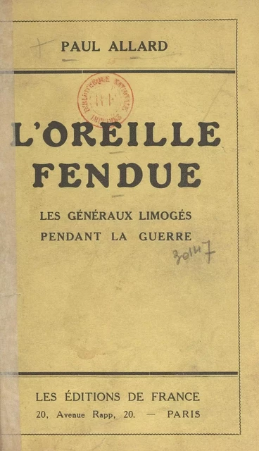 L'oreille fendue - Paul Allard - FeniXX réédition numérique