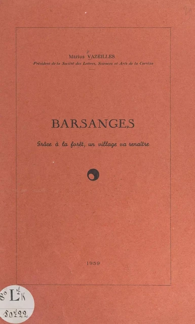 Barsanges - Marius Vazeilles - FeniXX réédition numérique