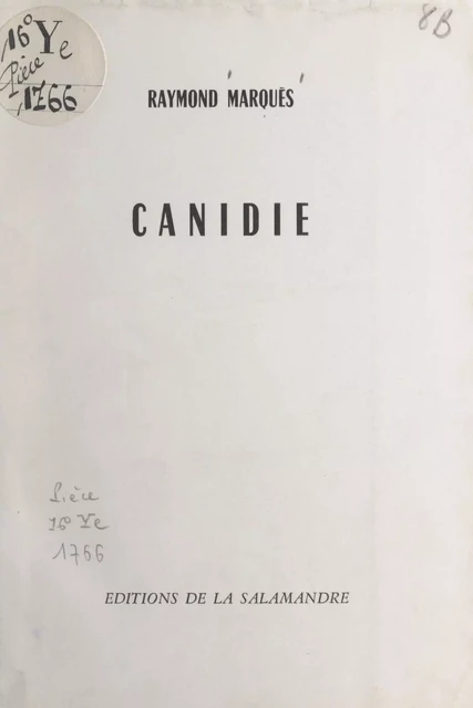 Canidie - Raymond Marquès - FeniXX réédition numérique