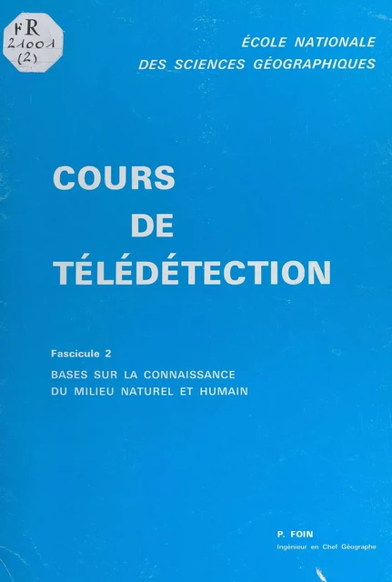 Cours de télédétection - Patrice Foin - FeniXX réédition numérique