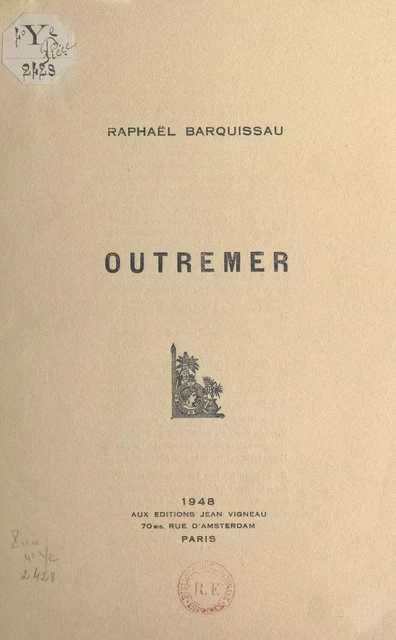 Outremer - Raphaël Barquissau - FeniXX réédition numérique