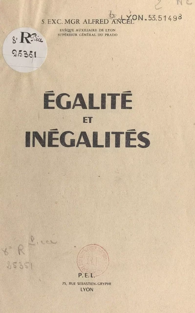 Égalité et inégalités - Alfred Ancel - FeniXX réédition numérique