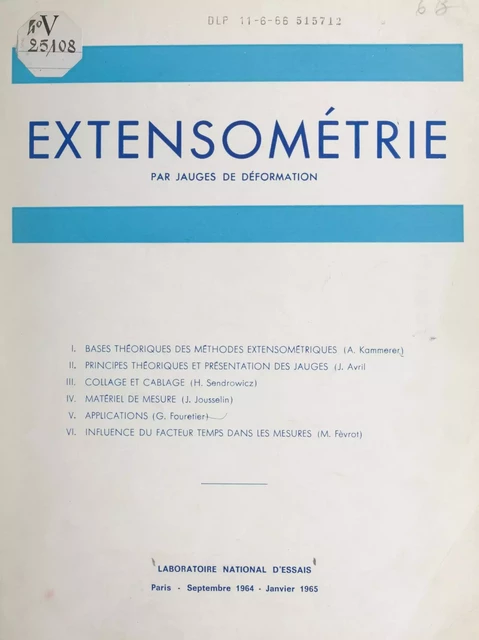 Extensométrie par jauges de déformation -  Laboratoire national d'essais - FeniXX réédition numérique