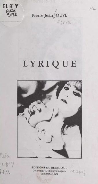 Lyrique - Pierre Jean Jouve - FeniXX réédition numérique