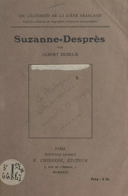 Suzanne-Desprès - Albert Dubeux - FeniXX réédition numérique