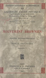 Mouvement brownien (1). Partie expérimentale