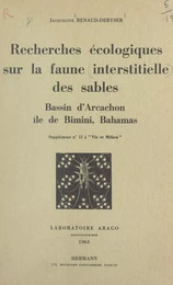 Recherches écologiques sur la faune interstitielle des sables