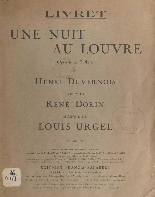 Une nuit au Louvre - Henri Duvernois - FeniXX réédition numérique