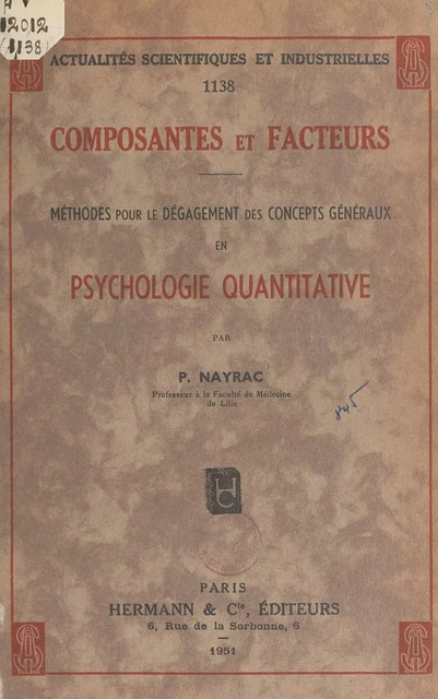 Composantes et facteurs - Paul Nayrac - FeniXX réédition numérique