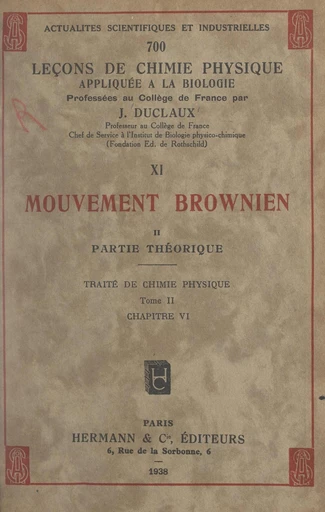 Mouvement brownien (2). Partie théorique - Jacques Duclaux - FeniXX réédition numérique