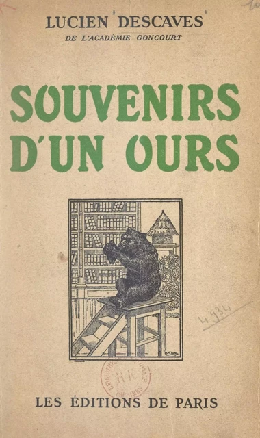 Souvenirs d'un ours - Lucien Descaves - FeniXX réédition numérique