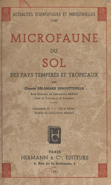 Microfaune du sol des pays tempérés et tropicaux - Claude Delamare Deboutteville - FeniXX réédition numérique