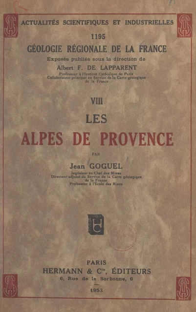 Les Alpes de Provence - Jean Goguel - FeniXX réédition numérique