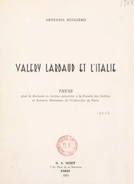 Valery Larbaud et l'Italie