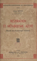 Respiration et métabolisme azoté