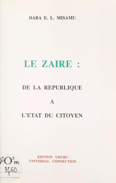 Le Zaïre - Daba E.L. Misamu - FeniXX réédition numérique