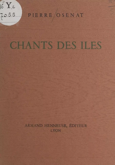 Chants des îles - Pierre Osenat - FeniXX réédition numérique