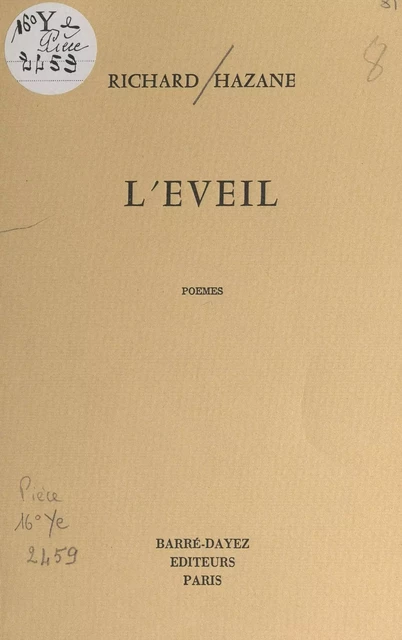 L'éveil - Richard Hazane - FeniXX réédition numérique