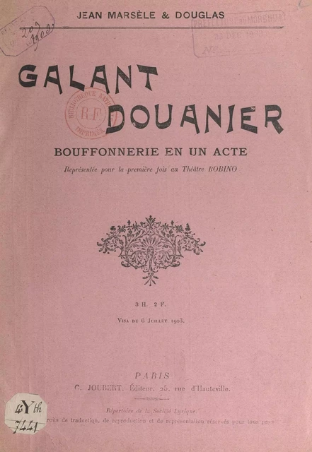 Galant douanier -  Douglas, Jean Marsèle - FeniXX réédition numérique