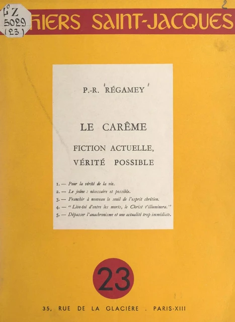 Le Carême - Pie-Raymond Régamey - FeniXX réédition numérique