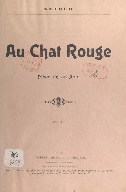 Au chat rouge - Charles Seider - FeniXX réédition numérique