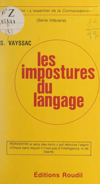 Les impostures du langage - Suzanne Vayssac - FeniXX réédition numérique