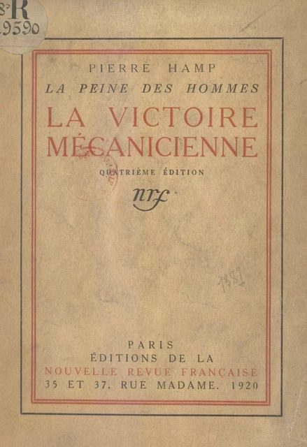 La peine des hommes (6). La victoire mécanicienne - Pierre Hamp - FeniXX réédition numérique