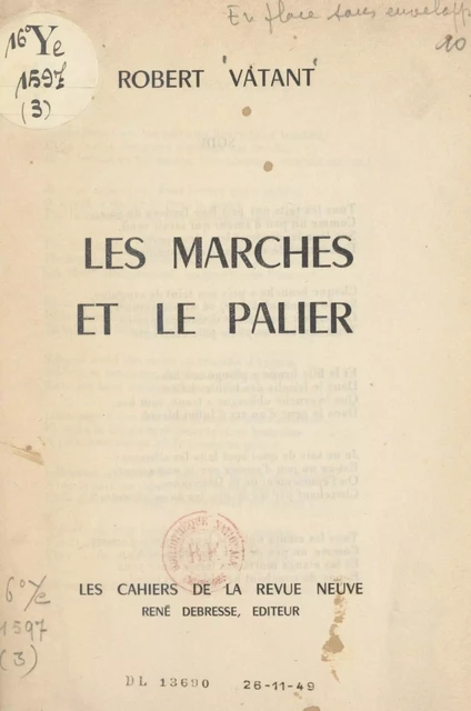 Les marches et le palier - Robert Vatant - FeniXX réédition numérique