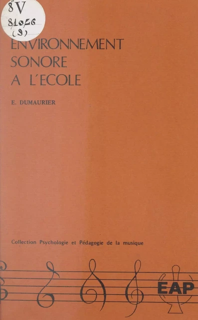 Environnement sonore à l'école - Élisabeth Dumaurier - FeniXX réédition numérique