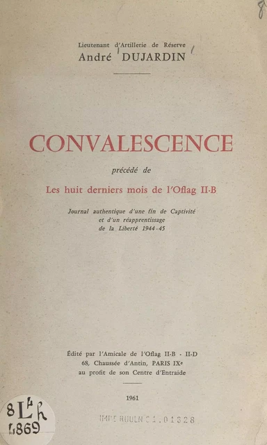 Convalescence - André Dujardin - FeniXX réédition numérique