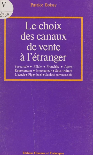 Le choix des canaux de vente à l'étranger - Patrice Boissy - FeniXX réédition numérique