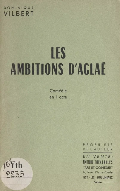 Les ambitions d'Aglaé - Dominique Vilbert - FeniXX réédition numérique