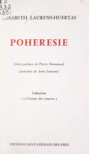 Pohérésie - Élisabeth Laurens-Huertas - FeniXX réédition numérique