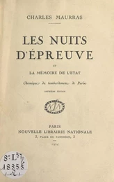 Les nuits d'épreuve et la mémoire de l'État