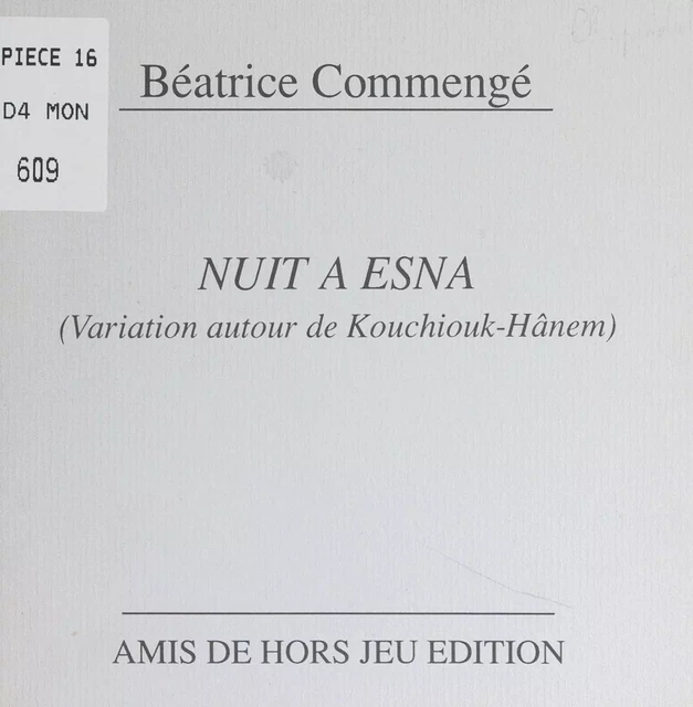 Nuit à Esna - Béatrice Commengé - FeniXX réédition numérique