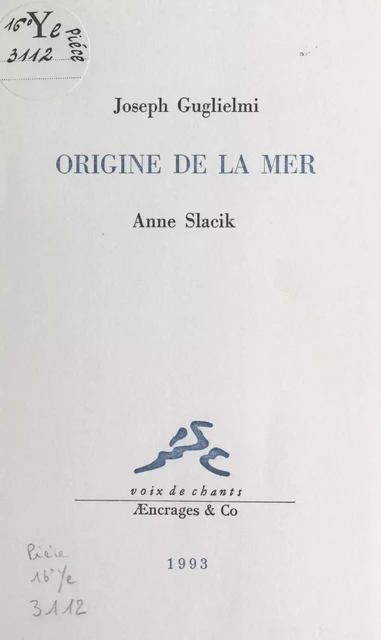 Origine de la mer - Joseph Guglielmi - FeniXX réédition numérique