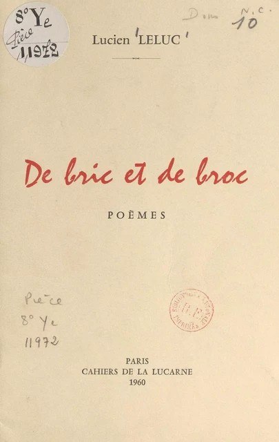 De bric et de broc - Lucien Leluc - FeniXX réédition numérique