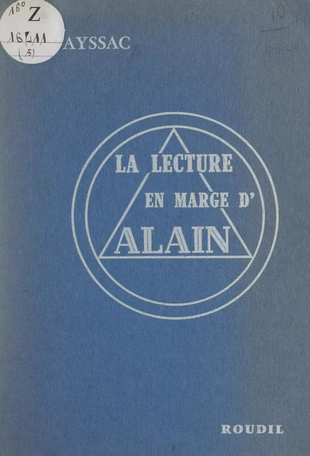 La lecture en marge d'Alain - Suzanne Vayssac - FeniXX réédition numérique