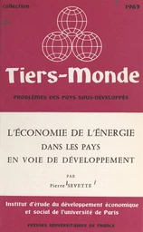 L'économie de l'énergie dans les pays en voie de développement