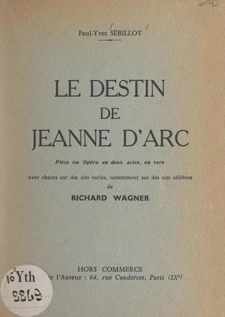 Le destin de Jeanne d'Arc - Paul-Yves Sébillot - FeniXX réédition numérique