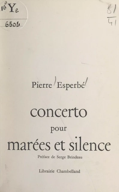 Concerto pour marées et silence - Pierre Esperbé - FeniXX réédition numérique