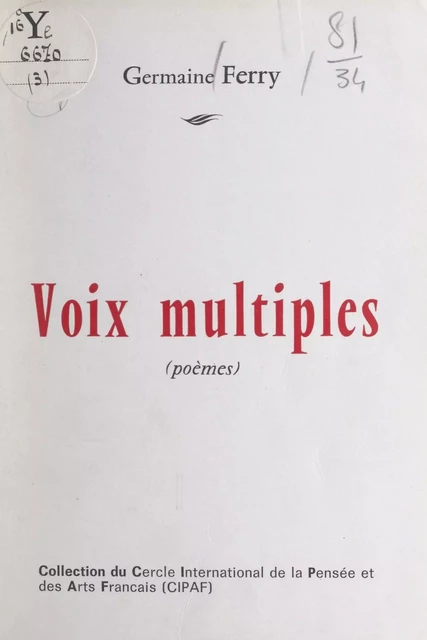 Voix multiples - Germaine Ferry - FeniXX réédition numérique