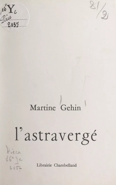 L'astravergé - Martine Géhin - FeniXX réédition numérique