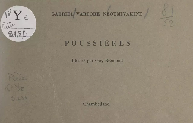 Poussières - Gabriel Vartore-Neoumivakine - FeniXX réédition numérique